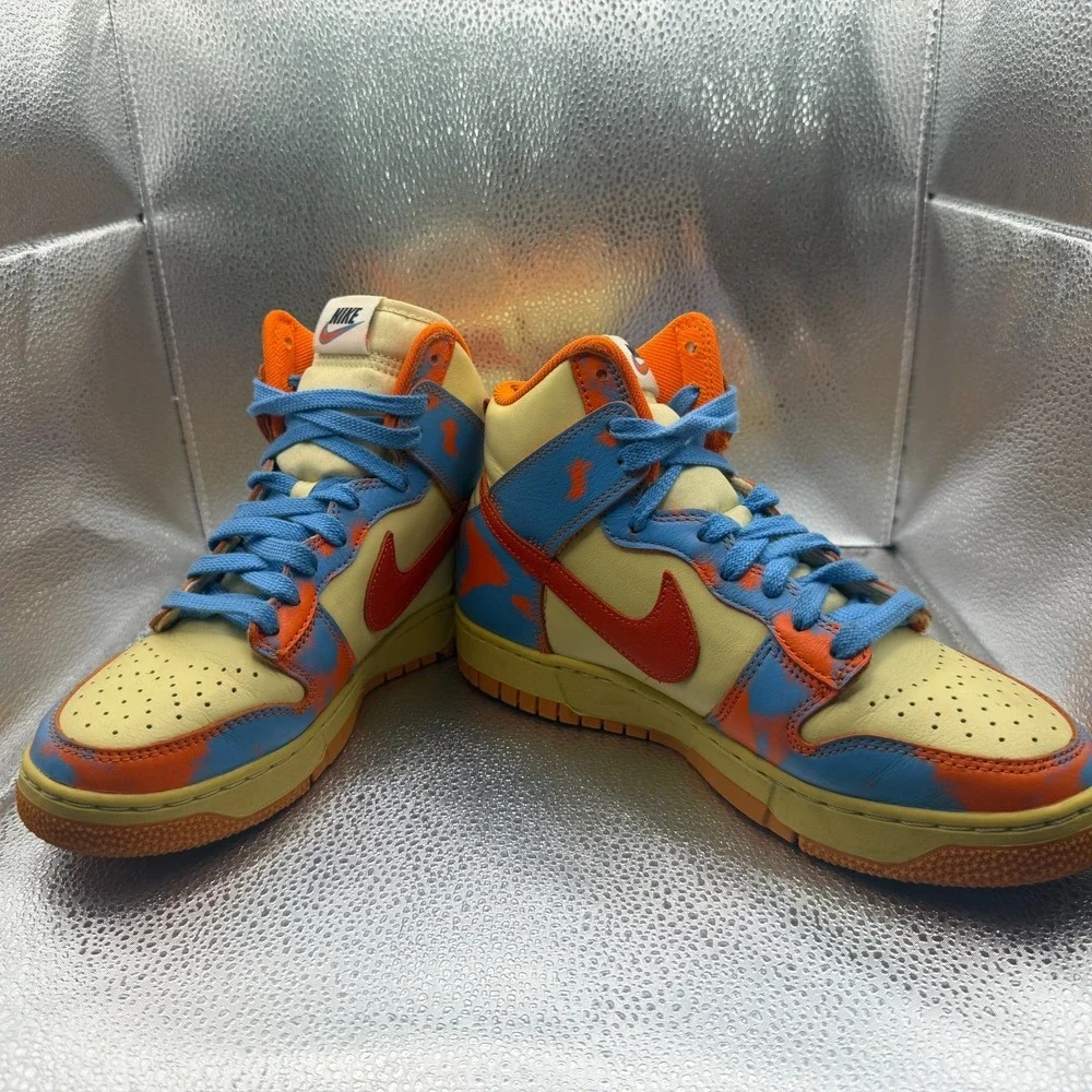 Size 7 Nike Dunk  High 1985 SP Safety Orange Acid Wash Mens Shoes DD9404-800 - Picture 3 of 9
